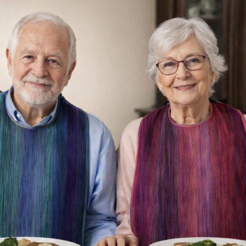 Aikuisten ruokalappu RL4D kourulla, helppohoitoinen